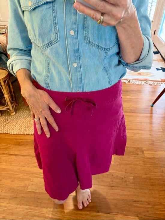 Athleta Dresses & Skirts - Athleta Fuchsia Drawstring Linen Skirt
